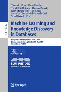 Produktbild: Machine Learning and Knowledge Discovery in Databases