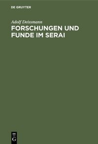 Produktbild: Forschungen und Funde im Serai
