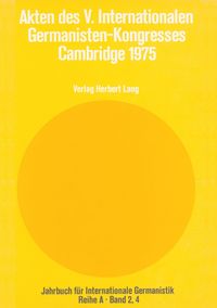 Produktbild: Akten des V. Internationalen Germanisten-Kongresses- Cambridge 1975