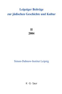 Produktbild: Leipziger Beitr&auml;ge zur j&uuml;dischen Geschichte und Kultur / 2004