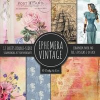 Produktbild: Ephemera Vintage Scrapbook Paper Pad 8x8 Scrapbooking Kit for Papercrafts, Cardmaking, DIY Crafts, Old Retro Theme, Decoupage Designs