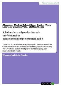 Produktbild: Schallwellenanalyse des Sounds professioneller TenorsaxophonspielerInnen. Teil 5