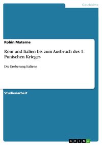 Produktbild: Rom und Italien bis zum Ausbruch des 1. Punischen Krieges