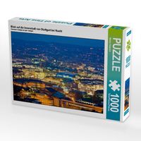 Produktbild: CALVENDO Puzzle Blick auf die Innenstadt von Stuttgart bei Nacht | 1000 Teile Lege-Gr&ouml;&szlig;e 64x48cm Foto-Puzzle f&uuml;r gl&uuml;ckliche Stunden