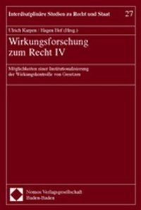Produktbild: Wirkungsforschung zum Recht IV