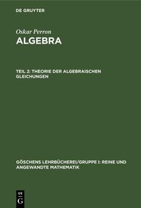 Produktbild: Theorie der algebraischen Gleichungen