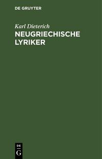 Produktbild: Neugriechische Lyriker