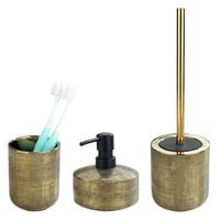 Produktbild: Bad-Accessoire Set Mod. Rivara, 3-teilig, Bad-Zubeh&ouml;r handbemalt