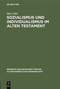 Produktbild: Sozialismus und Individualismus im Alten Testament