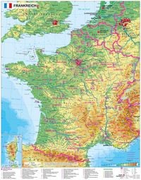 Produktbild: Frankreich physisch, Wandkarte / Poster