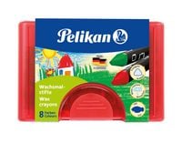Produktbild: Pelikan Wachsmalstifte wasserfest dick dreieckig, 8er Set