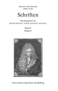 Produktbild: Johann von Besser (1654-1729). Schriften / Register