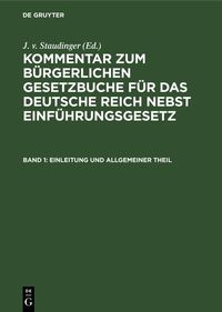 Produktbild: Einleitung und Allgemeiner Theil