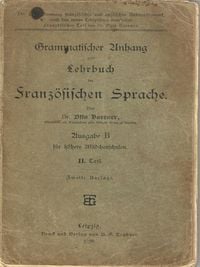 Produktbild: Grammatischer Anhang zum Lehrbuch der Franz&ouml;sischen Sprache 1898