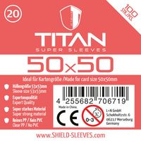 Produktbild: Shield Titan 20 - 100 Super Sleeves f&uuml;r Kartengr&ouml;&szlig;e 50x50 mm
