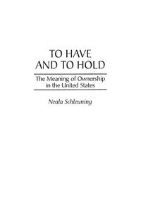 Produktbild: To Have and To Hold