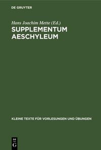 Produktbild: Supplementum Aeschyleum