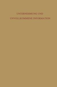 Produktbild: Unternehmung und Unvollkommene Information