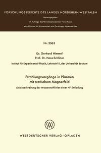 Produktbild: Strahlungsvorg&auml;nge in Plasmen mit statischem Magnetfeld