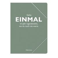 Produktbild: Sammelmappe A4 grau, "Gehe einmal im Jahr irgendwohin, wo du noch nie warst." (Dalai Lama)