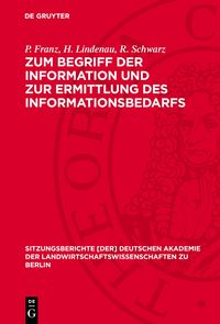 Produktbild: Zum Begriff der Information und zur Ermittlung des Informationsbedarfs