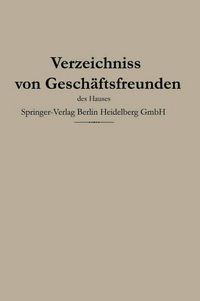 Produktbild: Verzeichniss von Gesch&auml;ftsfreunden des Hauses