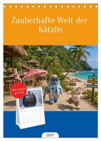 Produktbild: Tischplaner 2027 - Zauberhafte Welt der K&auml;tzlis (A5 Tischkalender zum Aufstellen) CALVENDO