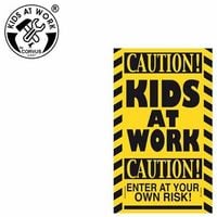 Produktbild: Corvus A750413 - Kids-at-Work, Schild Caution! Kids at Work, Baustellen-Schild, EC-Karten-Format, Kunststoff, 55x85mm