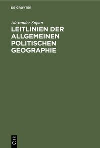 Produktbild: Leitlinien der allgemeinen politischen Geographie