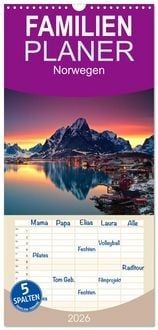 Produktbild: Familienplaner 2026 - Norwegen mit 5 Spalten (Wandkalender, 21 x 45 cm) CALVENDO