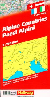 Alpenländer Strassenkarte 1:750 000