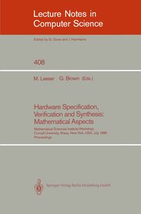 Produktbild: Hardware Specification, Verification and Synthesis: Mathematical Aspects