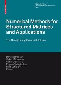 Produktbild: Numerical Methods for Structured Matrices and Applications