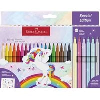 Produktbild: FABER-CASTELL Fasermaler Einhorn Special Edition, 18 Standard + 6 Glitzer-Pastell