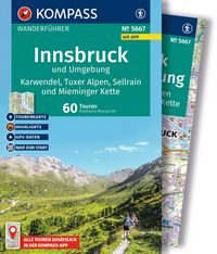Produktbild: KOMPASS Wanderf&uuml;hrer Innsbruck und Umgebung, Karwendel, Tuxer Alpen, Sellrain und Mieminger Kette, 60 Touren mit Extra-Tourenkarte