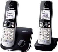 Bild vom Artikel Panasonic KX-TG6812 Duo DECT, GAP Schnurloses Telefon analog Freisprechen Schwarz, Silber vom Autor 