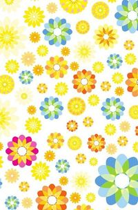 Produktbild: Schreibwandel Notizbuch "pinke, blaue und gelbe Kaleidoskopblumen"