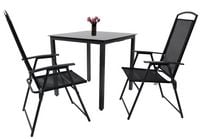 Produktbild: 3-tlg Sitzgruppe Gartenm&ouml;bel Tisch St&uuml;hle Set 80S