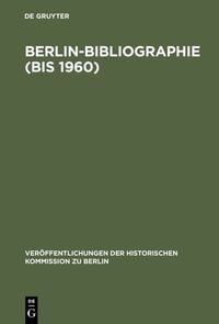 Produktbild: Berlin-Bibliographie (bis 1960)