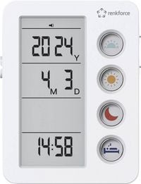 Produktbild: Renkforce RF-4883628 Wecker Wei&szlig; Medikamenten-Erinnerung