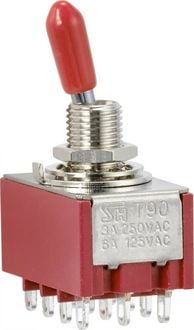 Produktbild: TRU COMPONENTS TC-9354012 Wippschalter 250 V/AC 3A 4 x Ein/Ein rastend 1St.
