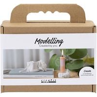 Produktbild: Creativ Company Mini Kreativ Set Modellieren, Kerzenhalter mit Muscheln, Creme
