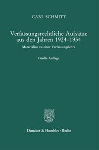 Produktbild: Verfassungsrechtliche Aufs&auml;tze aus den Jahren 1924&ndash;1954