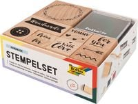 Produktbild: FOLIA&reg; Stempel Set Wooden, Handmade 13 Teile