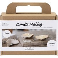 Produktbild: Creativ Company Mini Kreativ Set Kerzengie&szlig;en, Sojawachskerzen in Austernschalen, Creme
