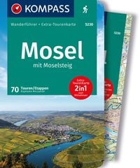 Produktbild: KOMPASS Wanderf&uuml;hrer Mosel mit Moselsteig, 46 Touren und 24 Etappen mit Extra-Tourenkarte