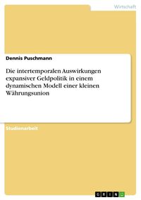 Produktbild: Die intertemporalen Auswirkungen expansiver Geldpolitik in einem dynamischen Modell einer kleinen W&auml;hrungsunion