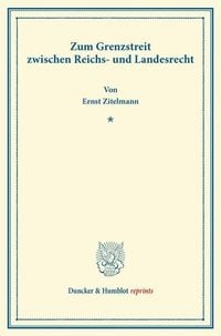 Produktbild: Zum Grenzstreit zwischen Reichs- und Landesrecht.