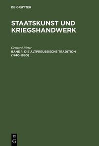 Produktbild: Die altpreu&szlig;ische Tradition (1740-1890)
