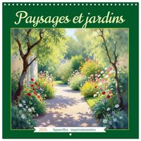 Produktbild: Paysages et jardins &ndash; Aquarelles impressionnistes (Calendrier mural carr&eacute; 2026 30x30 cm) Calendrier double avec une page pour vos prises de notes